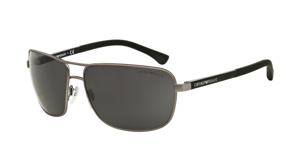 Armani EA2033 Single Vision Prescription Sunglasses EA2033-313087-64 - Lens Diameter 64 mm, Frame Color Gunmetal Rubber