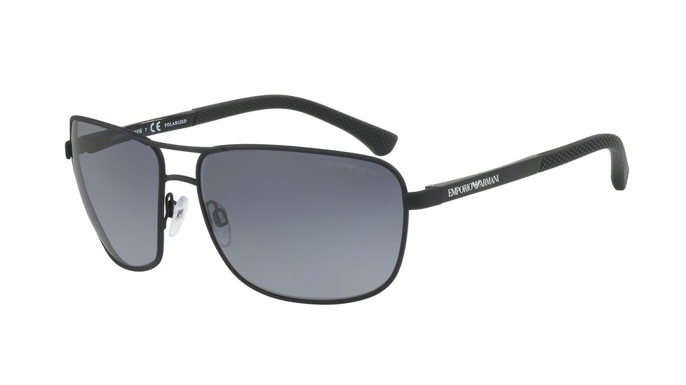 Armani EA2033 Single Vision Prescription Sunglasses EA2033-3175T3-64 - Lens Diameter 64 mm, Frame Color Black Rubber