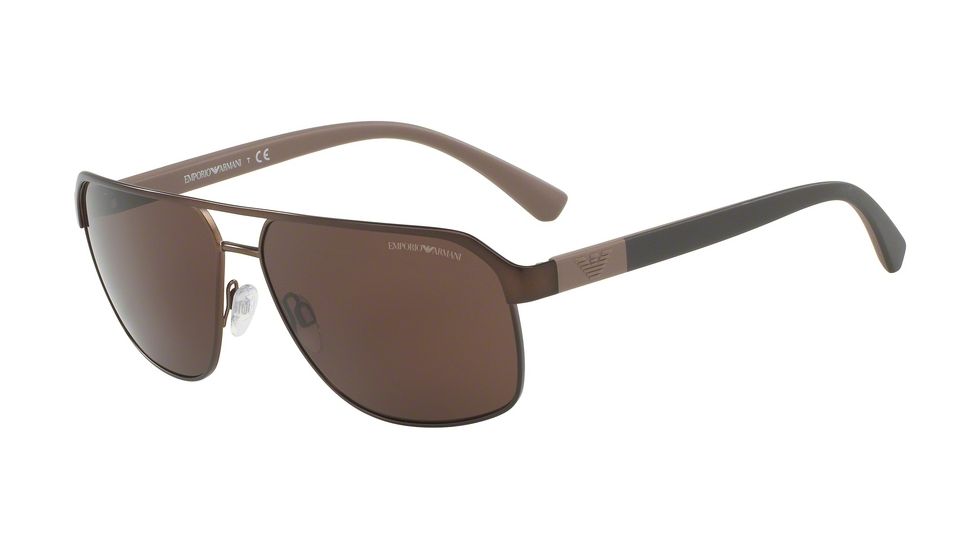Armani EA2039 Progressive Prescription Sunglasses EA2039-302073-62 - Lens Diameter 62 mm, Frame Color Matte Brown