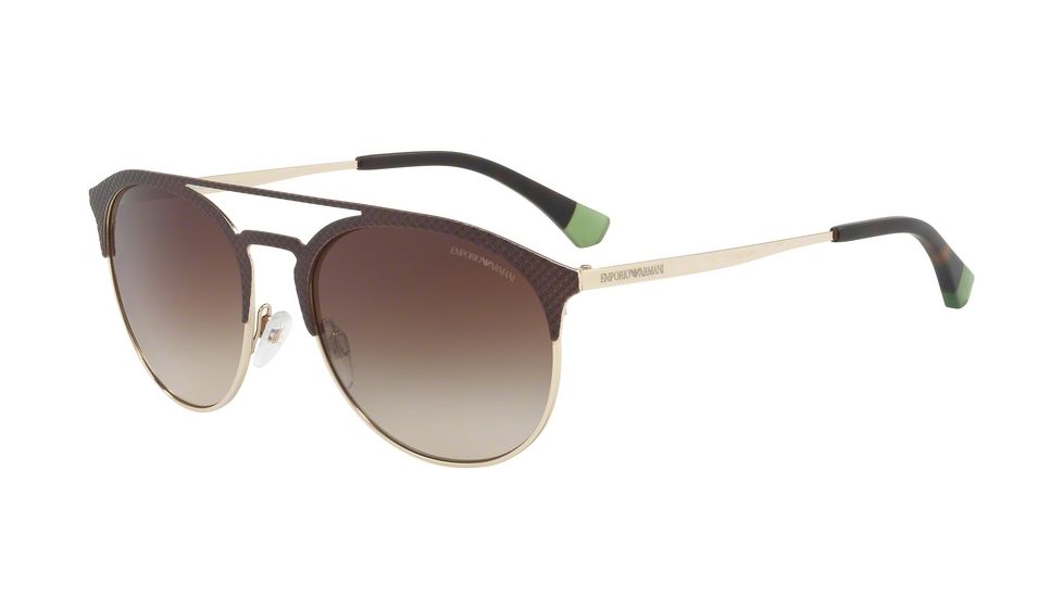 Armani EA2052 Single Vision Prescription Sunglasses EA2052-318213-56 - Lens Diameter 56 mm, Frame Color Mt Dark Brown/pale Gold
