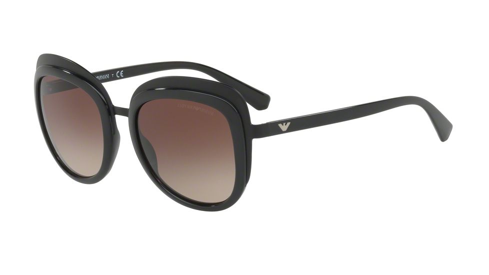 Armani EA2058 Single Vision Prescription Sunglasses EA2058-300113-53 - Lens Diameter 53 mm, Frame Color Matte Black / Black
