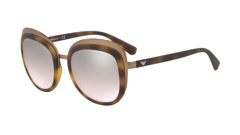 Armani EA2058 Single Vision Prescription Sunglasses EA2058-32018Z-53 - Lens Diameter 53 mm, Frame Color Matte Bronze/matte Havana