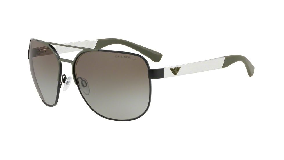 Armani EA2064 Bifocal Prescription Sunglasses, 62mm, Matte Black/matte Olive, EA2064-32258E-62-BI