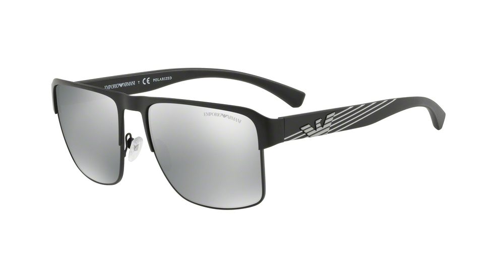 Armani EA2066 Progressive Prescription Sunglasses EA2066-3001Z3-57 - Lens Diameter 57 mm, Frame Color Matte Black