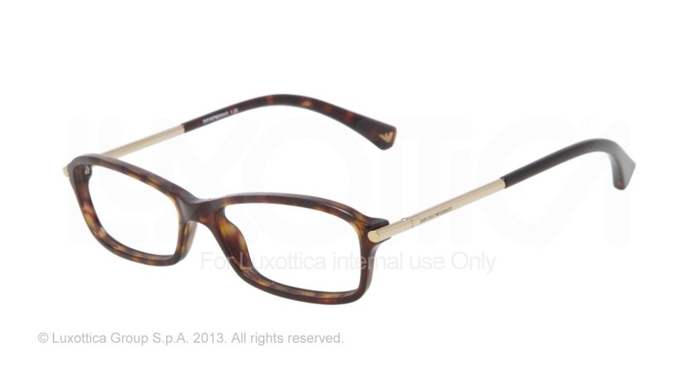 Armani EA3006 Single Vision Prescription Eyeglasses 5026-53 - Dark Havana Frame