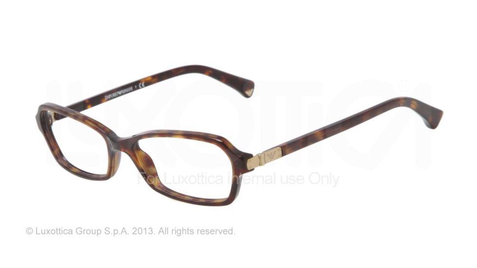 Armani EA3009 Single Vision Prescription Eyeglasses 5026-52 - Dark Havana Frame