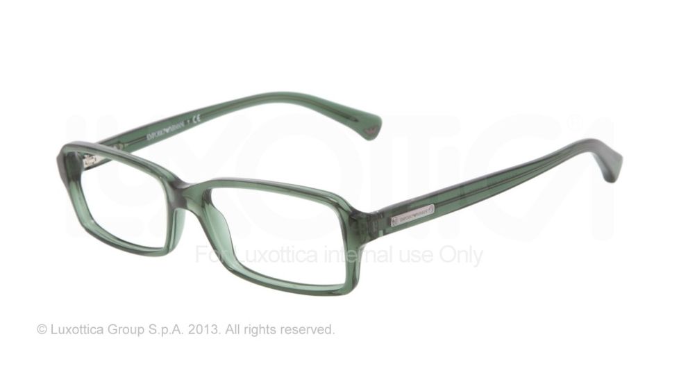 Armani EA3010 Progressive Prescription Eyeglasses 5074-52 - Dark Green Transp Frame
