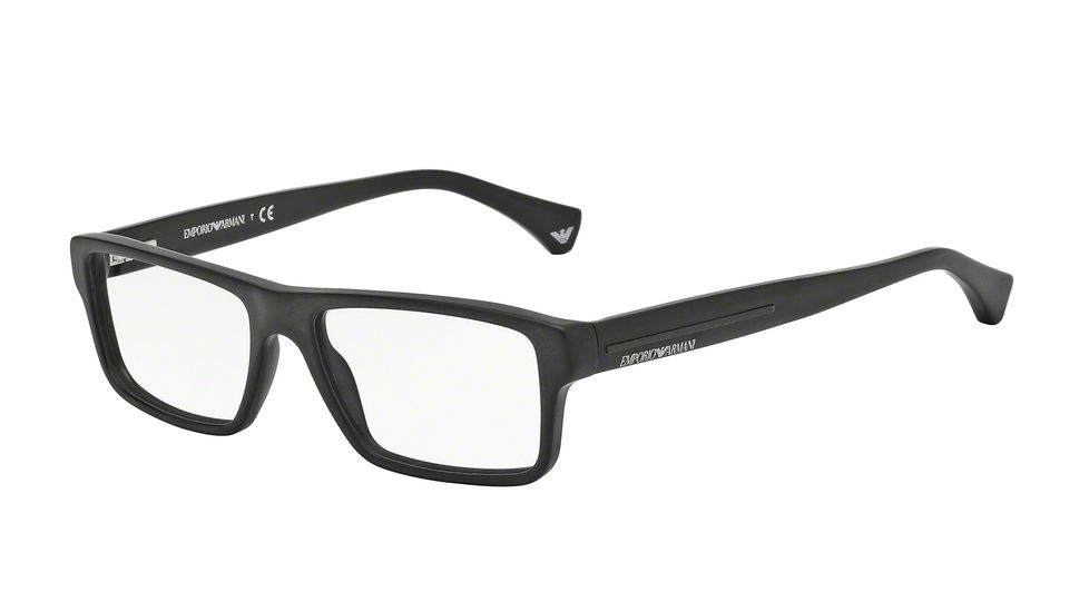 Armani EA3013 Single Vision Prescription Eyeglasses 5042-52 - Matte Black Frame
