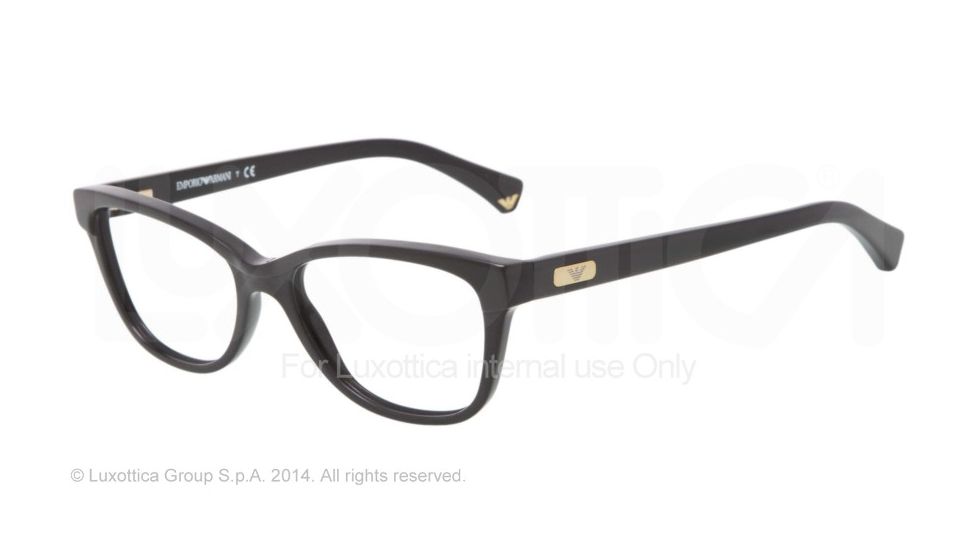 Armani EA3015 Progressive Prescription Eyeglasses 5001-51 - Matte Black/Black Frame