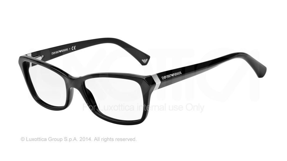 Armani EA3023F Single Vision Prescription Eyeglasses 5017-54 - Black Frame