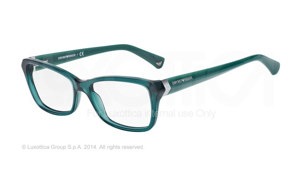 Armani EA3023F Single Vision Prescription Eyeglasses 5201-54 - Petroleum Frame