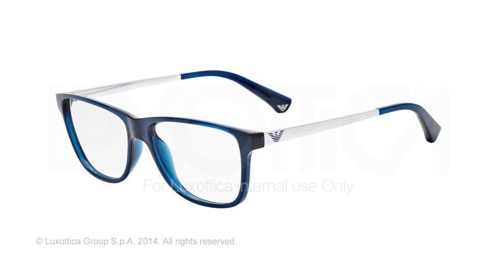 Armani EA3025 Bifocal Prescription Eyeglasses 5072-54 - Transparent Blue Frame