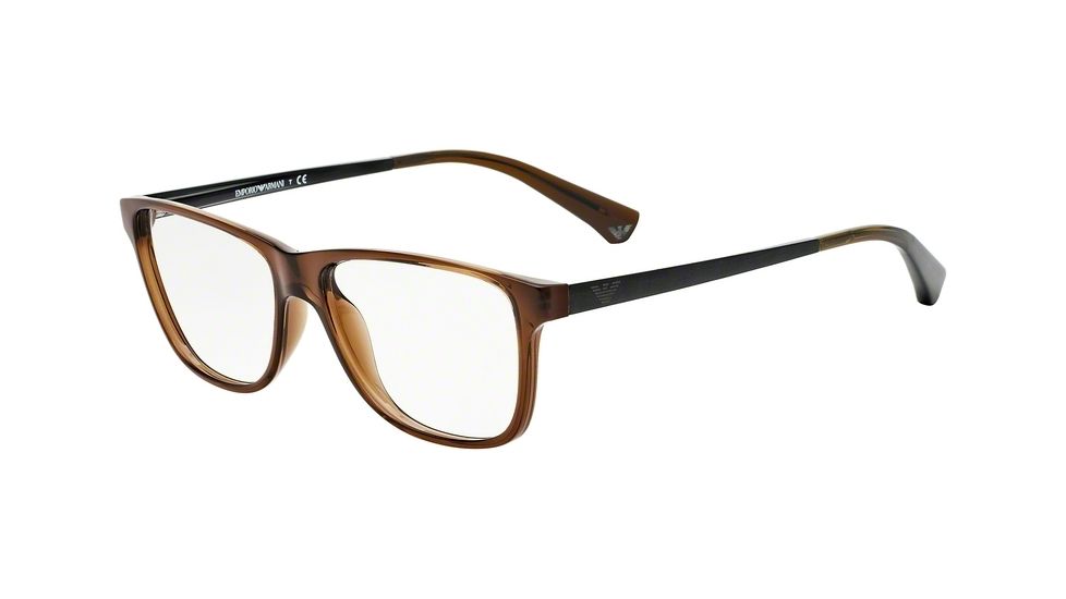 Armani EA3025 Bifocal Prescription Eyeglasses 5073-54 - Brown Transparent Frame