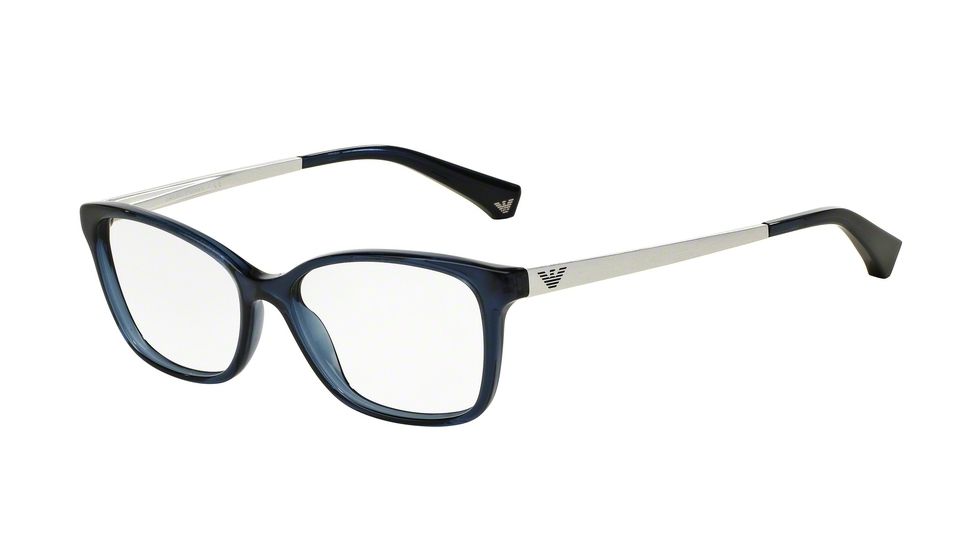 Armani EA3026 Progressive Prescription Eyeglasses 5072-52 - Transparent Blue Frame
