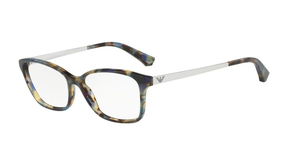 Armani EA3026 Progressive Prescription Eyeglasses 5542-52 - Havana Spot Blue Frame