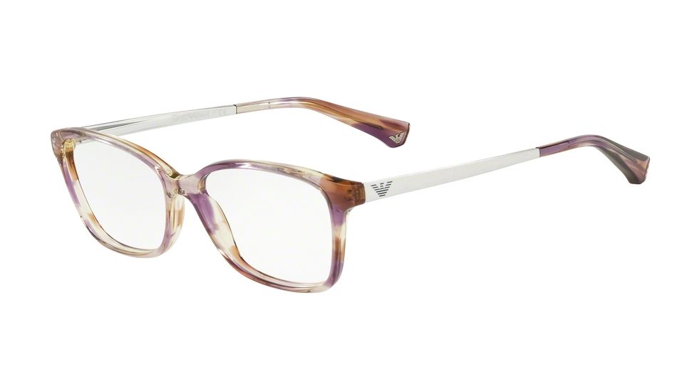 Armani EA3026 Progressive Prescription Eyeglasses, 52mm, Watercolor Plum, EA3026-5716-52-PRO