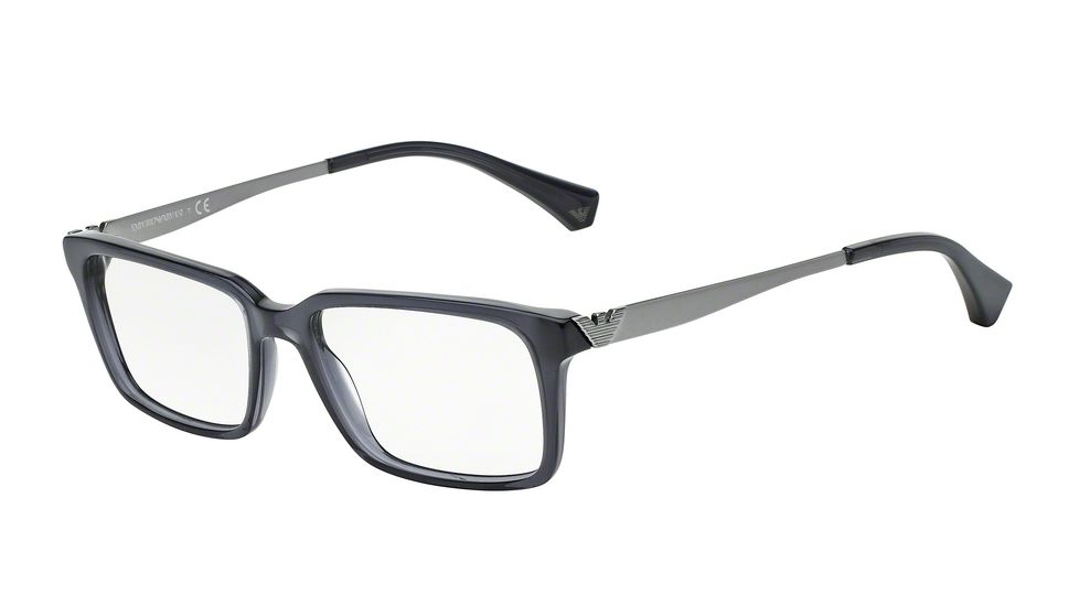 Armani EA3030 Single Vision Prescription Eyeglasses 5029-55 - Transparent Grey Frame