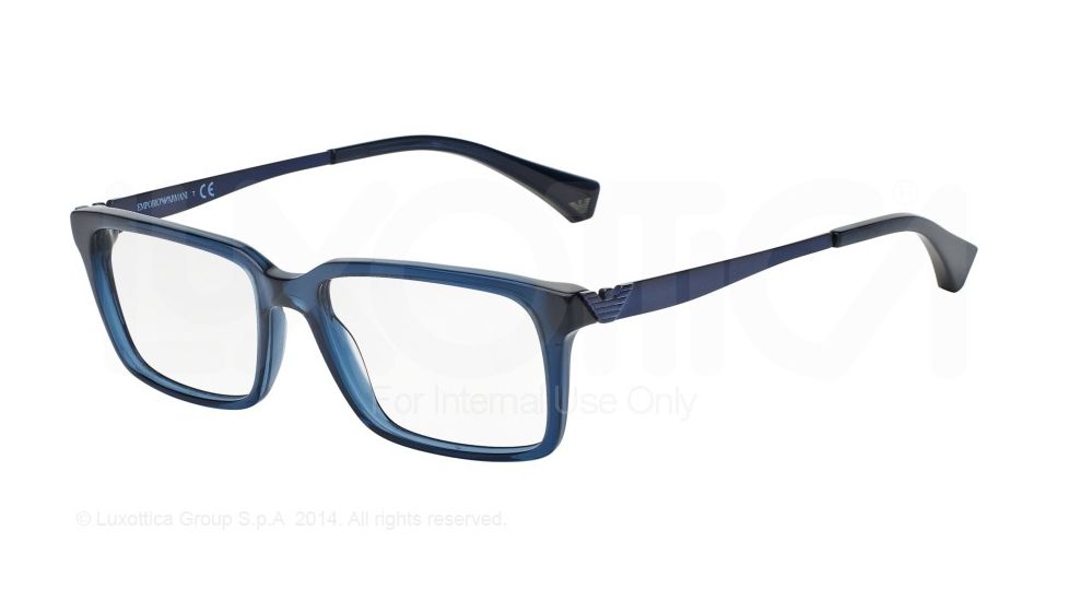 Armani EA3030F Bifocal Prescription Eyeglasses 5072-55 - Transparent Blue Frame