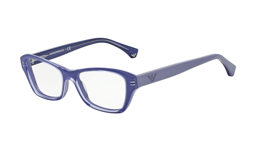 Armani EA3032 Progressive Prescription Eyeglasses 5225-52 - Transparent Lilac On Lilac Frame