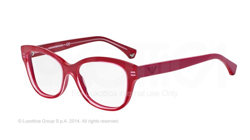 Armani EA3033 Bifocal Prescription Eyeglasses 5224-53 - Fuxia Transparent On Fuxia Frame