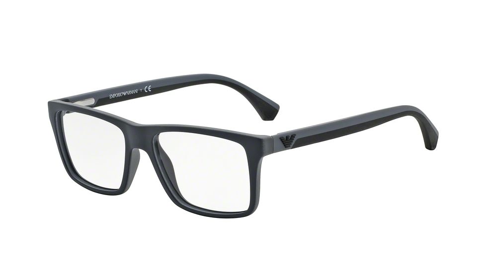 Armani EA3034 Progressive Prescription Eyeglasses 5229-55 - Black/rubber Grey Frame