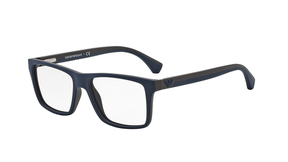 Armani EA3034 Progressive Prescription Eyeglasses 5230-53 - Blue/rubber Brown Frame