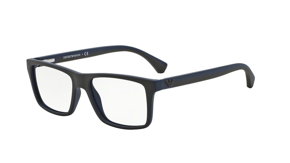 Armani EA3034 Progressive Prescription Eyeglasses 5231-53 - Brown/rubber Blue Frame