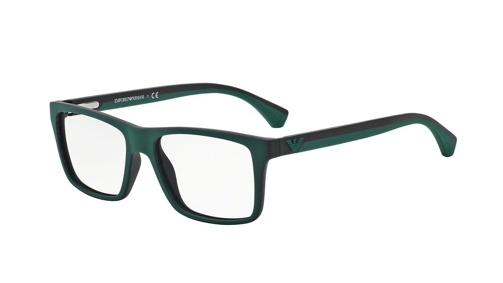 Armani EA3034 Progressive Prescription Eyeglasses 5232-55 - Green/rubber Black Frame