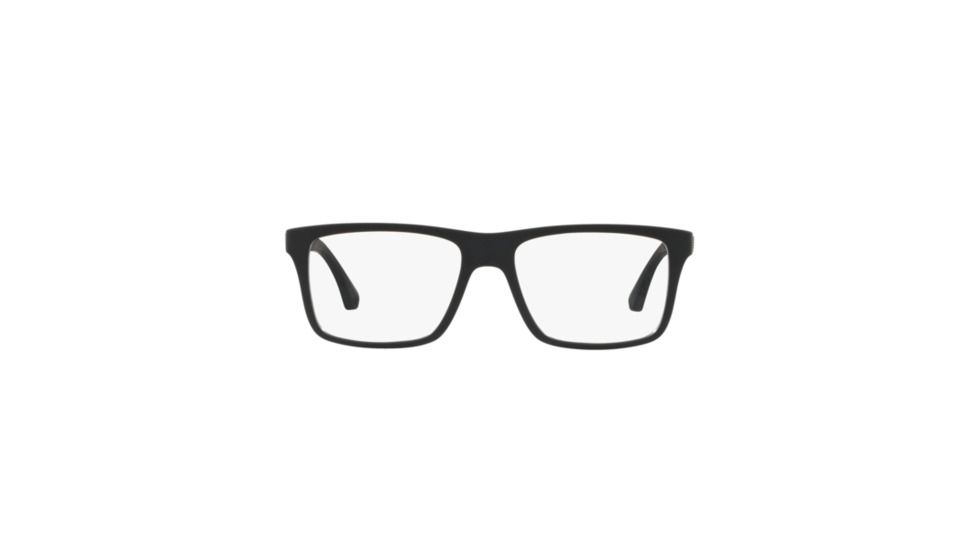 Armani EA3034 Progressive Prescription Eyeglasses, 55mm, Black Rubber, EA3034-5649-55-PRO