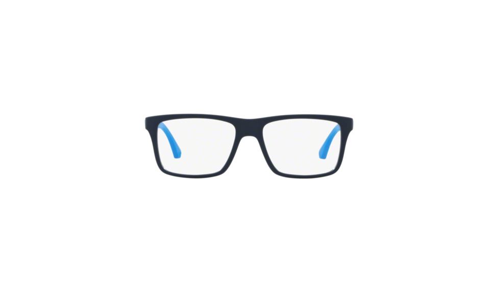 Armani EA3034 Progressive Prescription Eyeglasses, 55mm, Blue Rubber, EA3034-5650-55-PRO