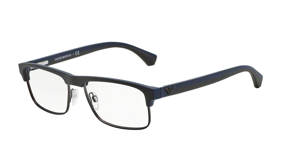 Armani EA3035 Bifocal Prescription Eyeglasses 5231-55 - Brown/rubber Blue Frame