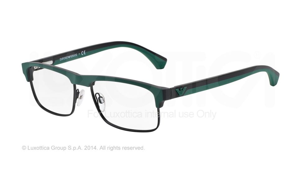 Armani EA3035 Bifocal Prescription Eyeglasses 5232-55 - Green/rubber Black Frame