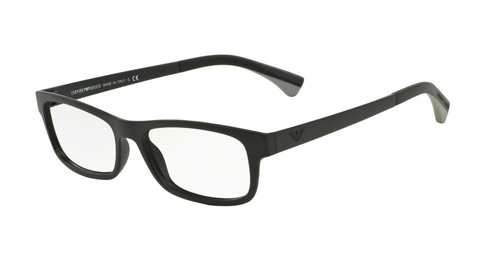 Armani EA3037 Single Vision Prescription Eyeglasses 5042-52 - Matte Black Frame