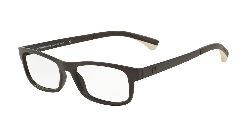 Armani EA3037 Single Vision Prescription Eyeglasses 5260-52 - Matte Brown Frame