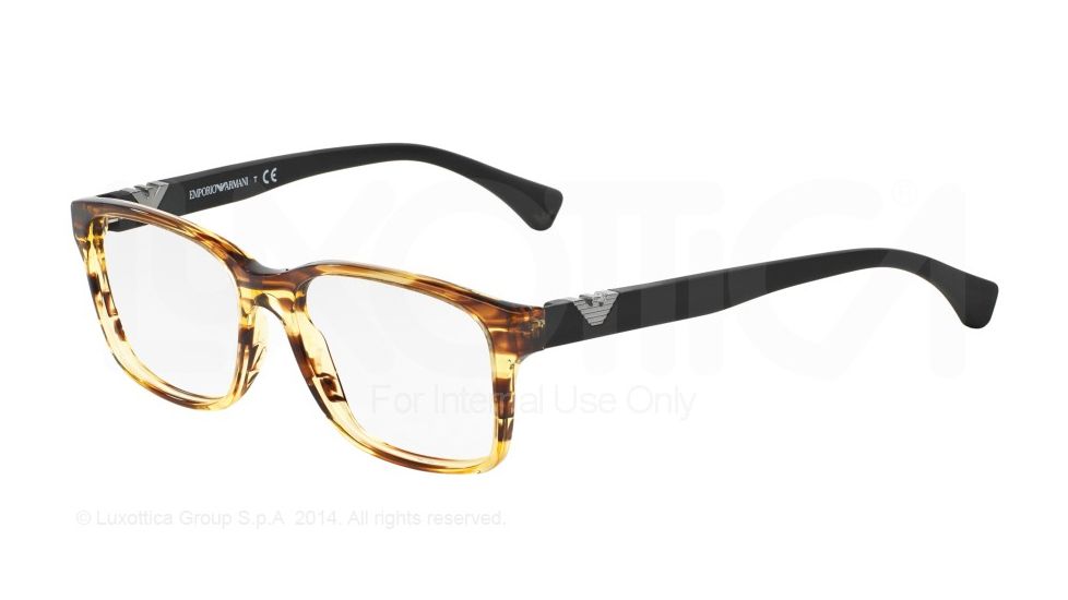 Armani EA3042 Bifocal Prescription Eyeglasses 5280-55 - Striped Yellow Frame