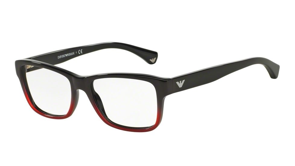 Armani EA3051 Progressive Prescription Eyeglasses 5348-53 - Black Gradient Coral On Black Frame