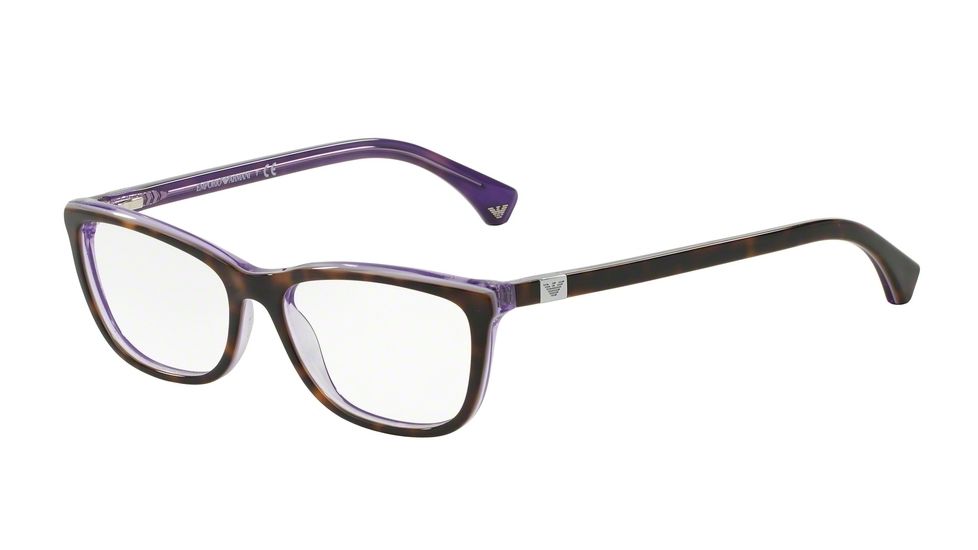 Armani EA3052F Bifocal Prescription Eyeglasses 5353-54 - Havana/Lilac Line/Violet Frame