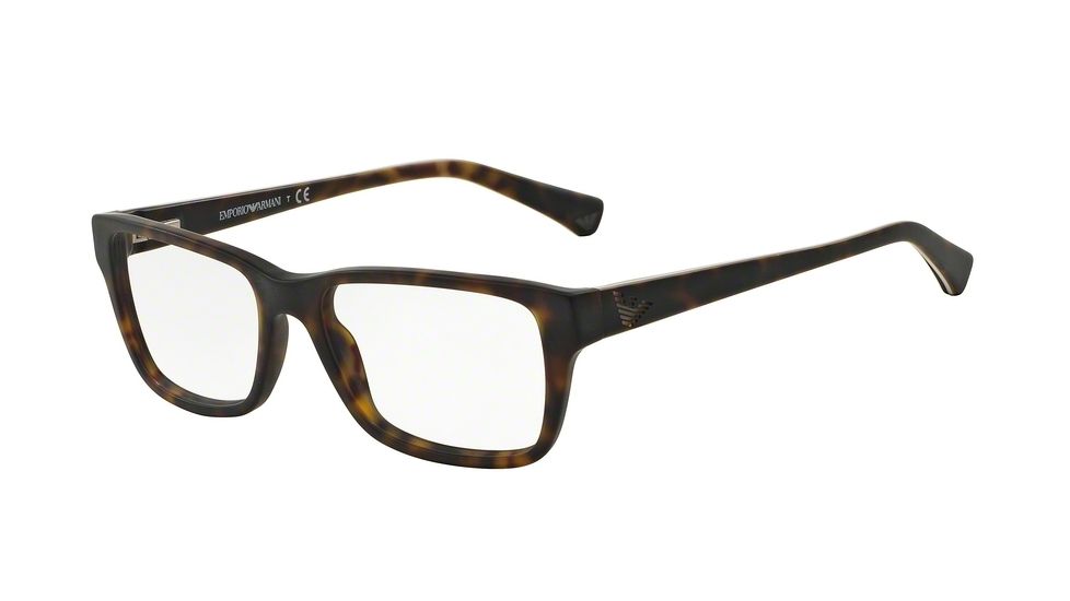 Armani EA3057F Single Vision Prescription Eyeglasses 5026-55 - Matte Havana Frame