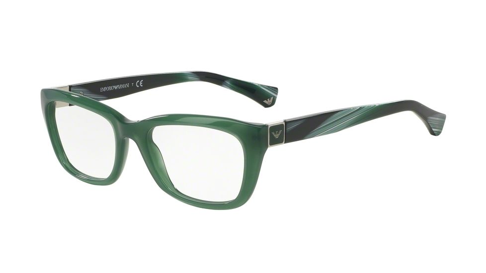 Armani EA3058 Single Vision Prescription Eyeglasses 5400-51 - Opal Green Frame