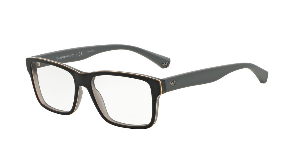 Armani EA3059 Bifocal Prescription Eyeglasses 5390-53 - Top Black/matte Grey Frame