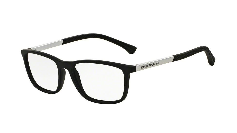 Armani EA3069 Progressive Prescription Eyeglasses 5063-55 - Black Rubber Frame