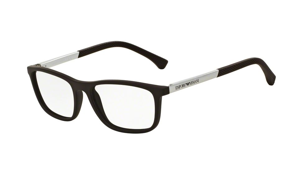 Armani EA3069 Progressive Prescription Eyeglasses 5064-55 - Brown Rubber Frame