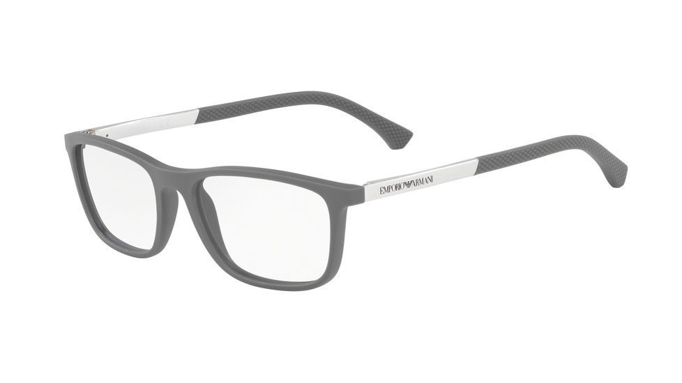Armani EA3069 Progressive Prescription Eyeglasses, 55mm, Matte Grey, EA3069-5211-55-PRO
