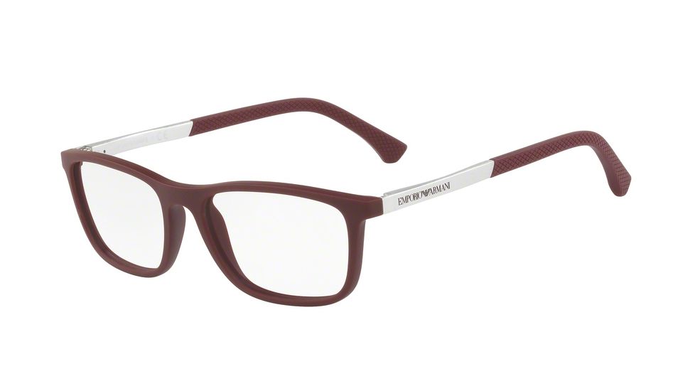 Armani EA3069 Progressive Prescription Eyeglasses 5595-53 - Bordeaux Rubber Frame