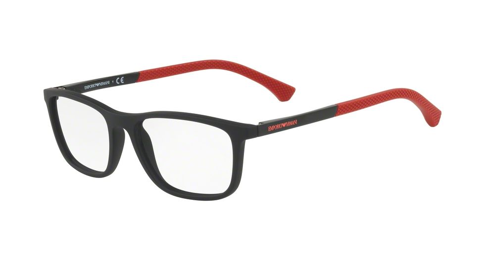 Armani EA3069 Progressive Prescription Eyeglasses 5649-55 - Black Rubber Frame