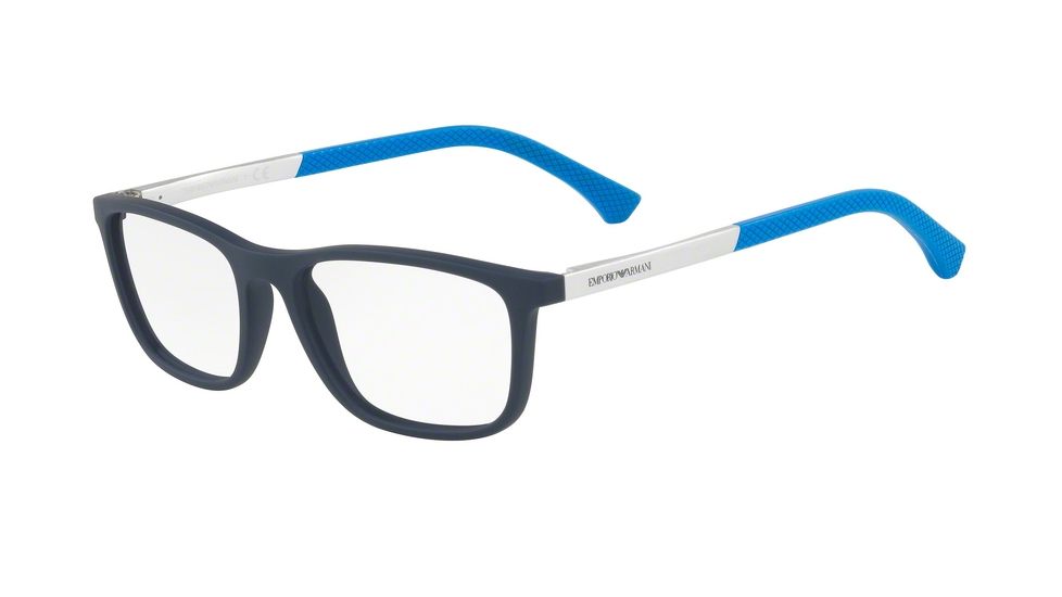 Armani EA3069 Progressive Prescription Eyeglasses 5650-55 - Blue Rubber Frame