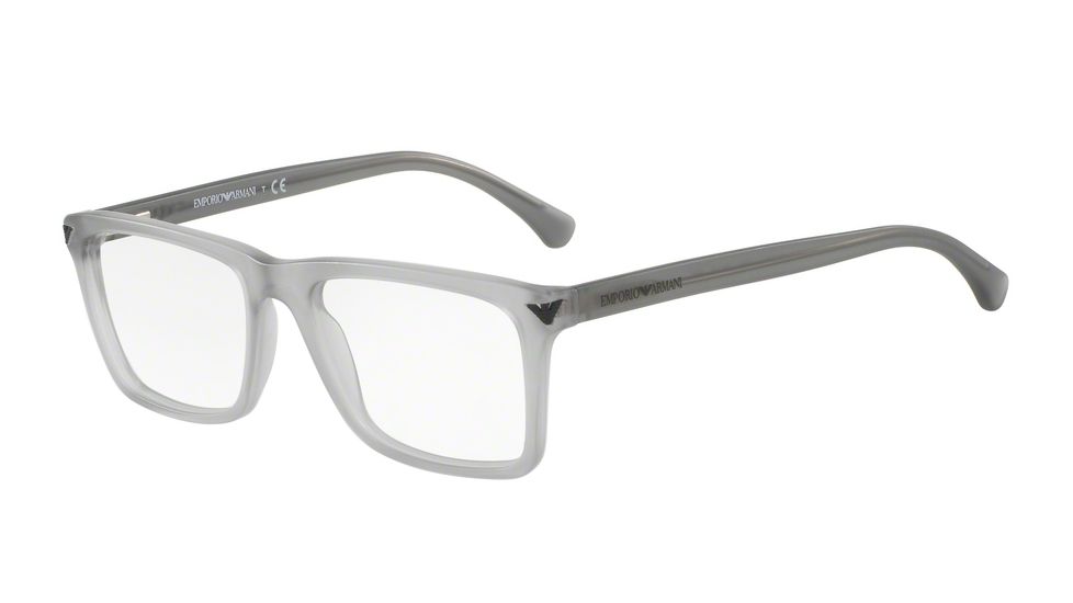 Armani EA3071 Progressive Prescription Eyeglasses 5532-53 - Matte Transparent Grey Frame