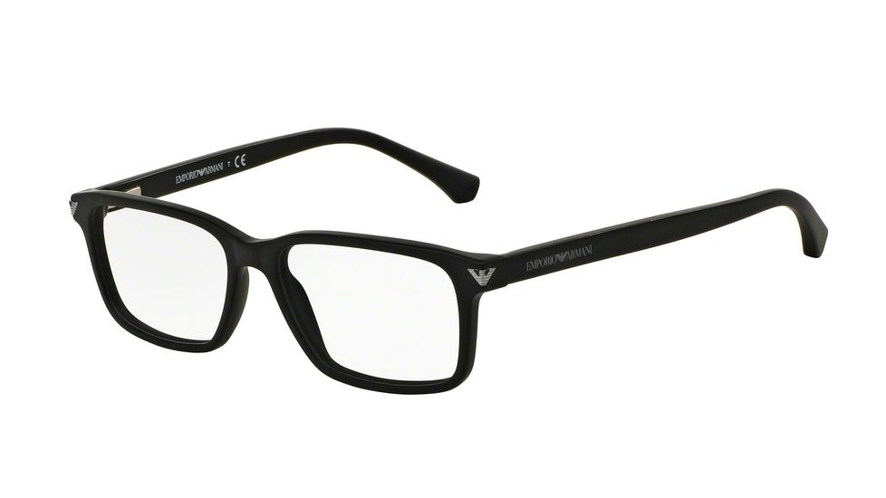 Armani EA3072F Single Vision Prescription Eyeglasses 5042-56 - Matte Black Frame