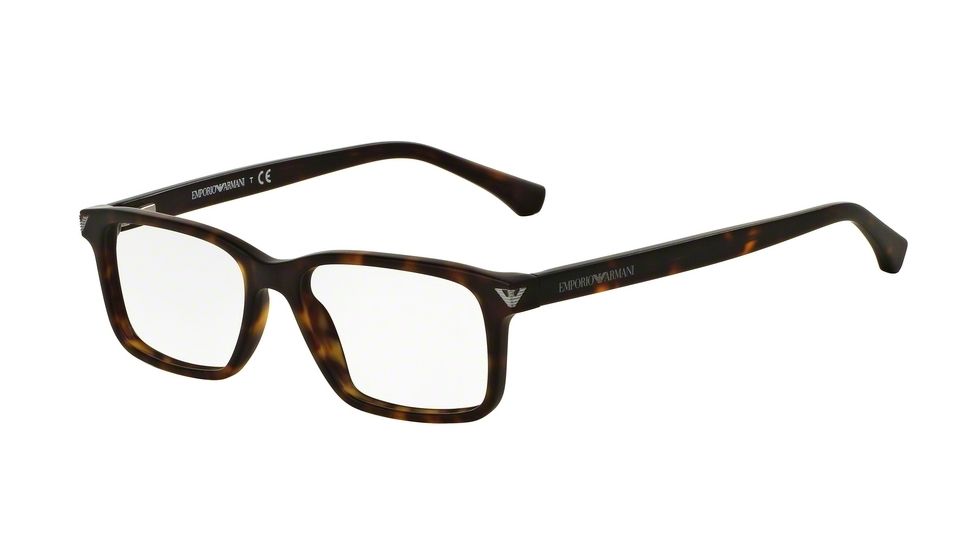 Armani EA3072F Single Vision Prescription Eyeglasses 5089-56 - Matte Havana Frame