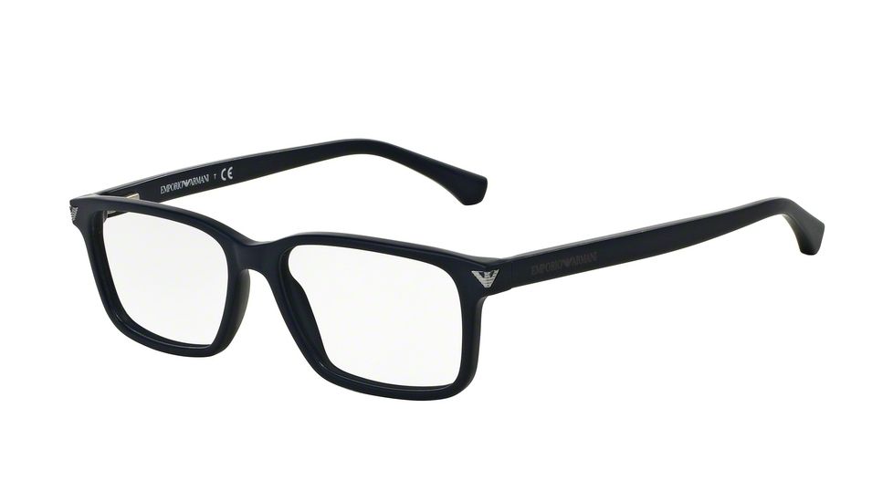 Armani EA3072F Single Vision Prescription Eyeglasses 5452-56 - Matte Blue Frame